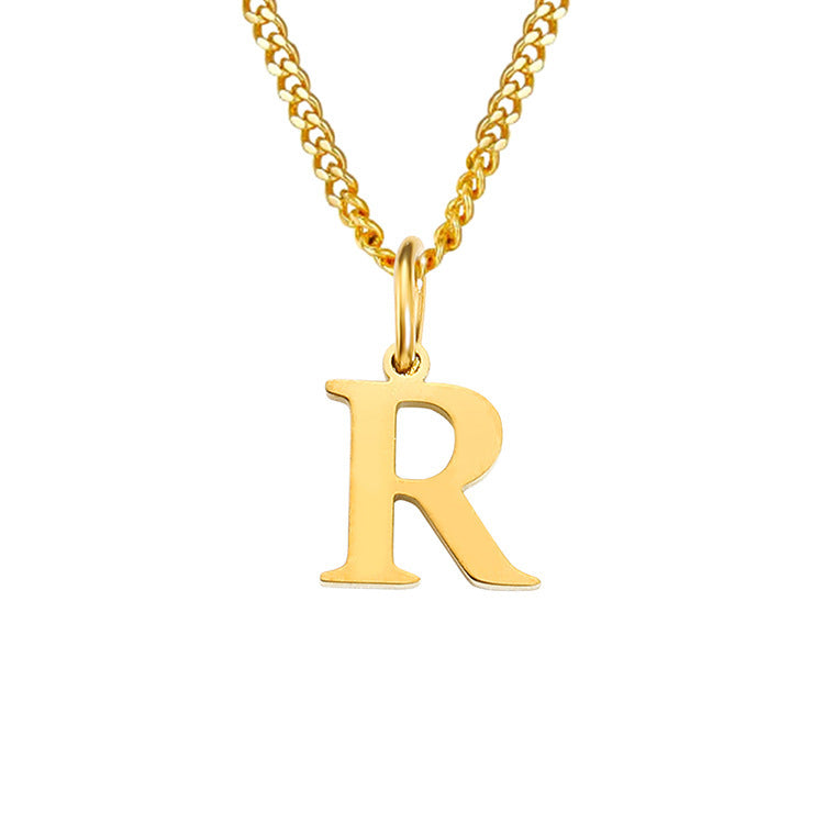 14K Stainless Steel Necklace with 26 Letters