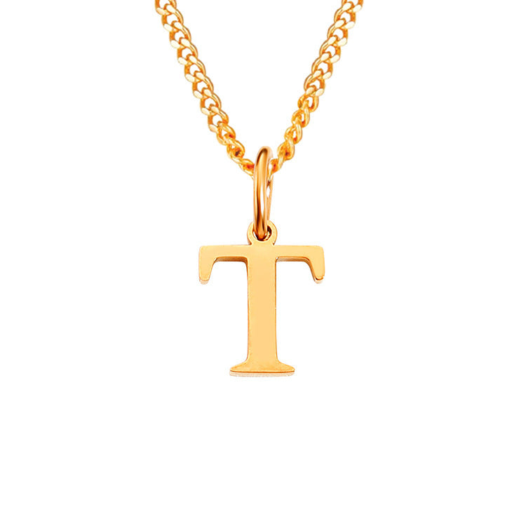 14K Stainless Steel Necklace with 26 Letters