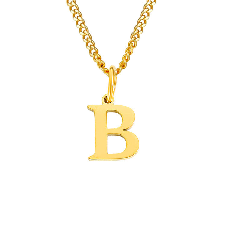14K Stainless Steel Necklace with 26 Letters