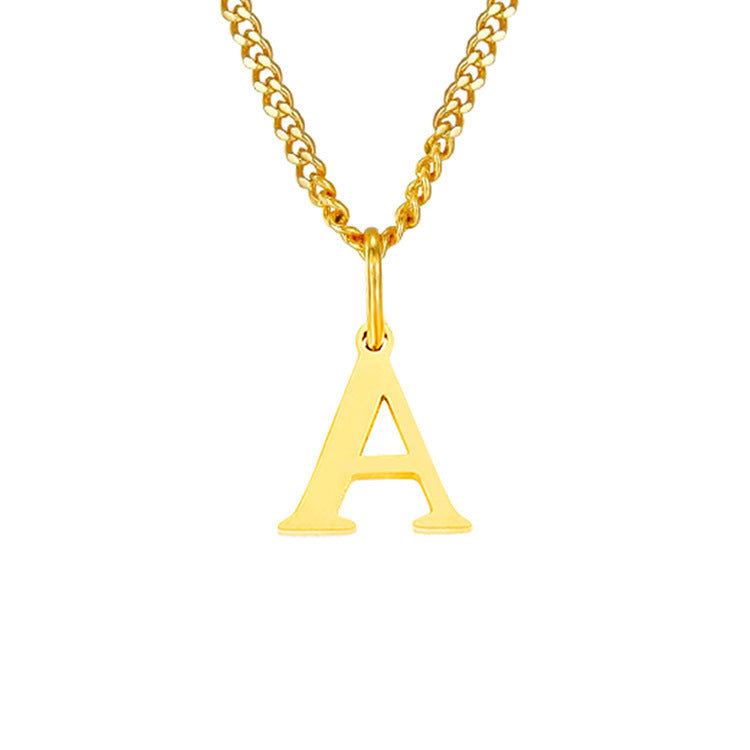14K Stainless Steel Necklace with 26 Letters