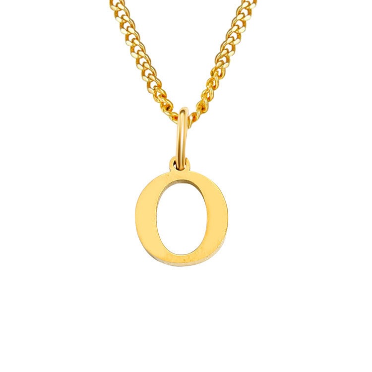 14K Stainless Steel Necklace with 26 Letters