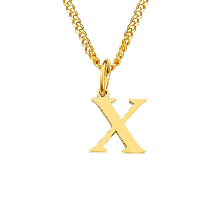 14K Stainless Steel Necklace with 26 Letters