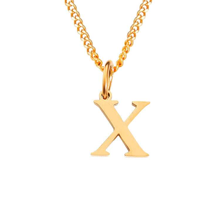 14K Stainless Steel Necklace with 26 Letters